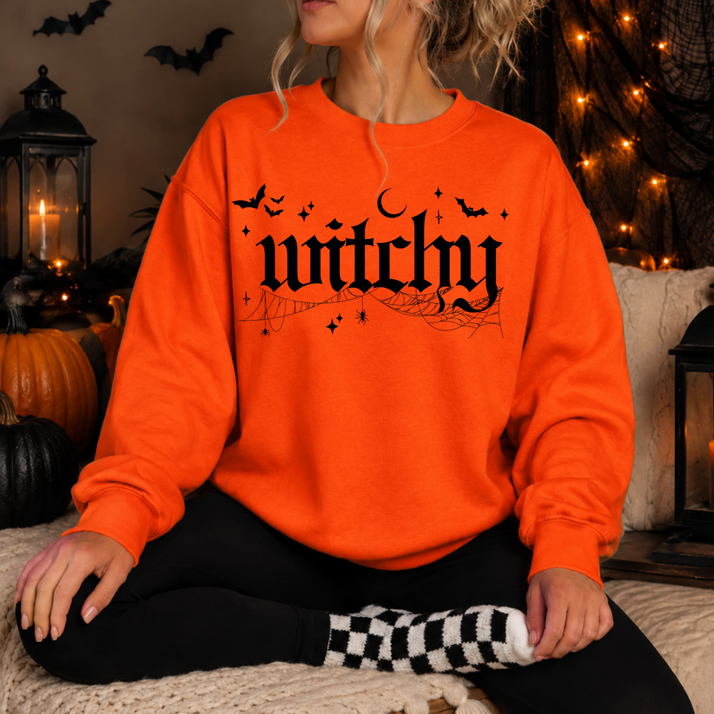 Witchy Gothic Halloween Sweatshirt – Front & Back Spell Design