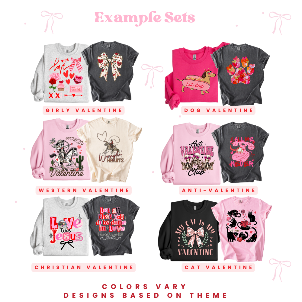 Valentine’s Mystery Bundle | Sweatshirt and T-Shirt Set | Gift for Her & Galentine’s