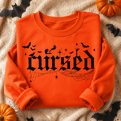 Cursed Gothic Halloween Sweatshirt | Front & Back Design