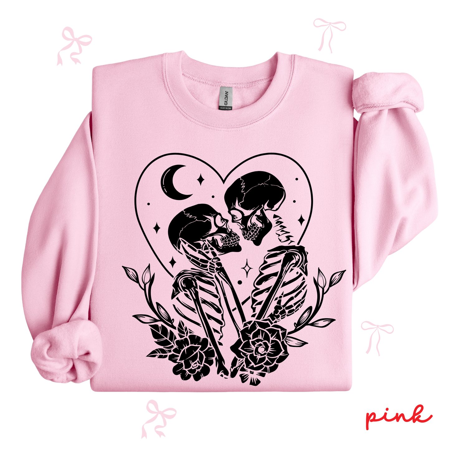 The Lovers Tarot Skeleton Sweatshirt | Spooky Valentine Gothic Style | Women’s Graphic Crewneck