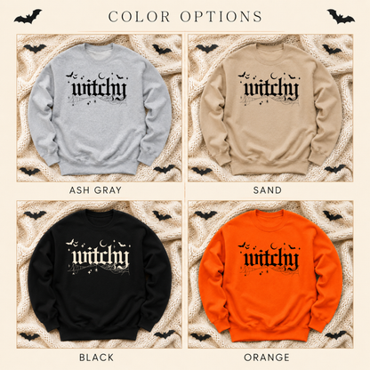Witchy Gothic Halloween Sweatshirt – Front & Back Spell Design