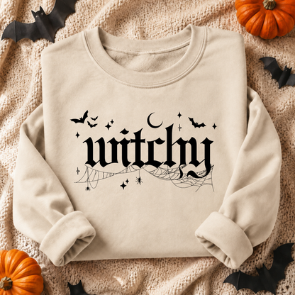 Witchy Gothic Halloween Sweatshirt – Front & Back Spell Design