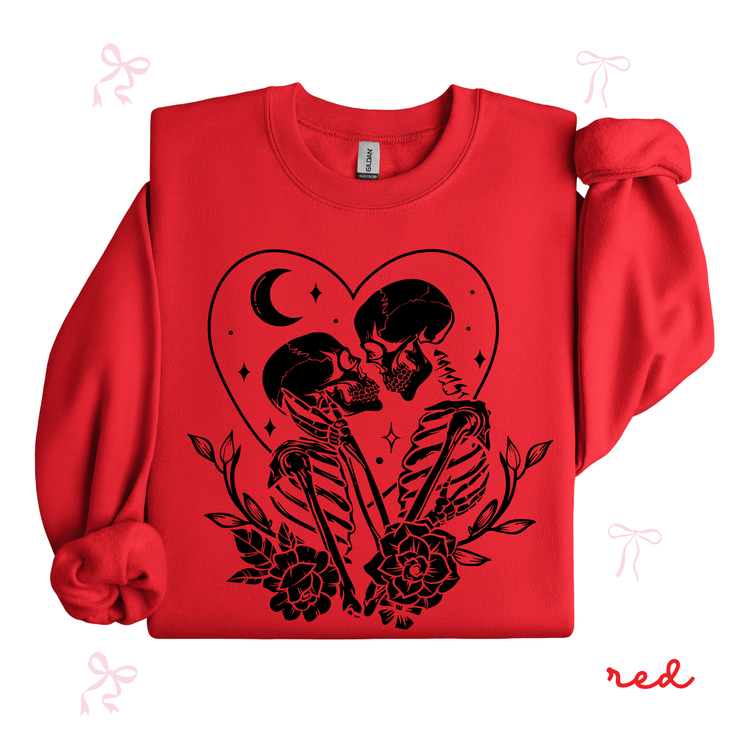 The Lovers Tarot Skeleton Sweatshirt | Spooky Valentine Gothic Style | Women’s Graphic Crewneck