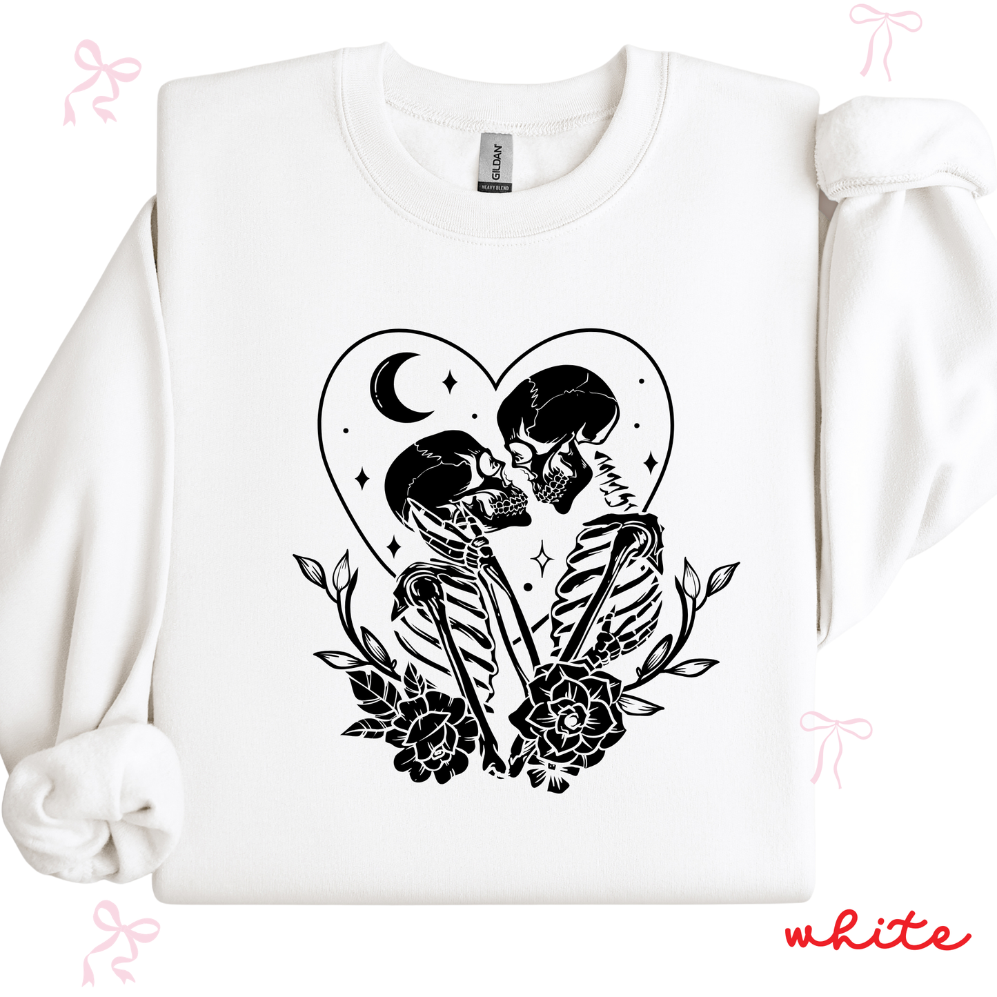 The Lovers Tarot Skeleton Sweatshirt | Spooky Valentine Gothic Style | Women’s Graphic Crewneck
