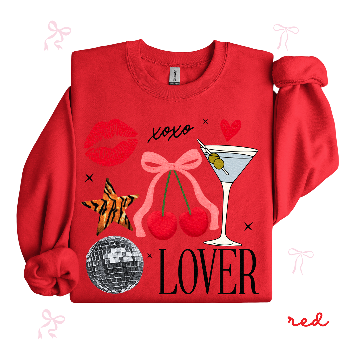 Lover Valentine Sweatshirt | Cute Coquette Valentine Outfit | Women’s Graphic Crewneck