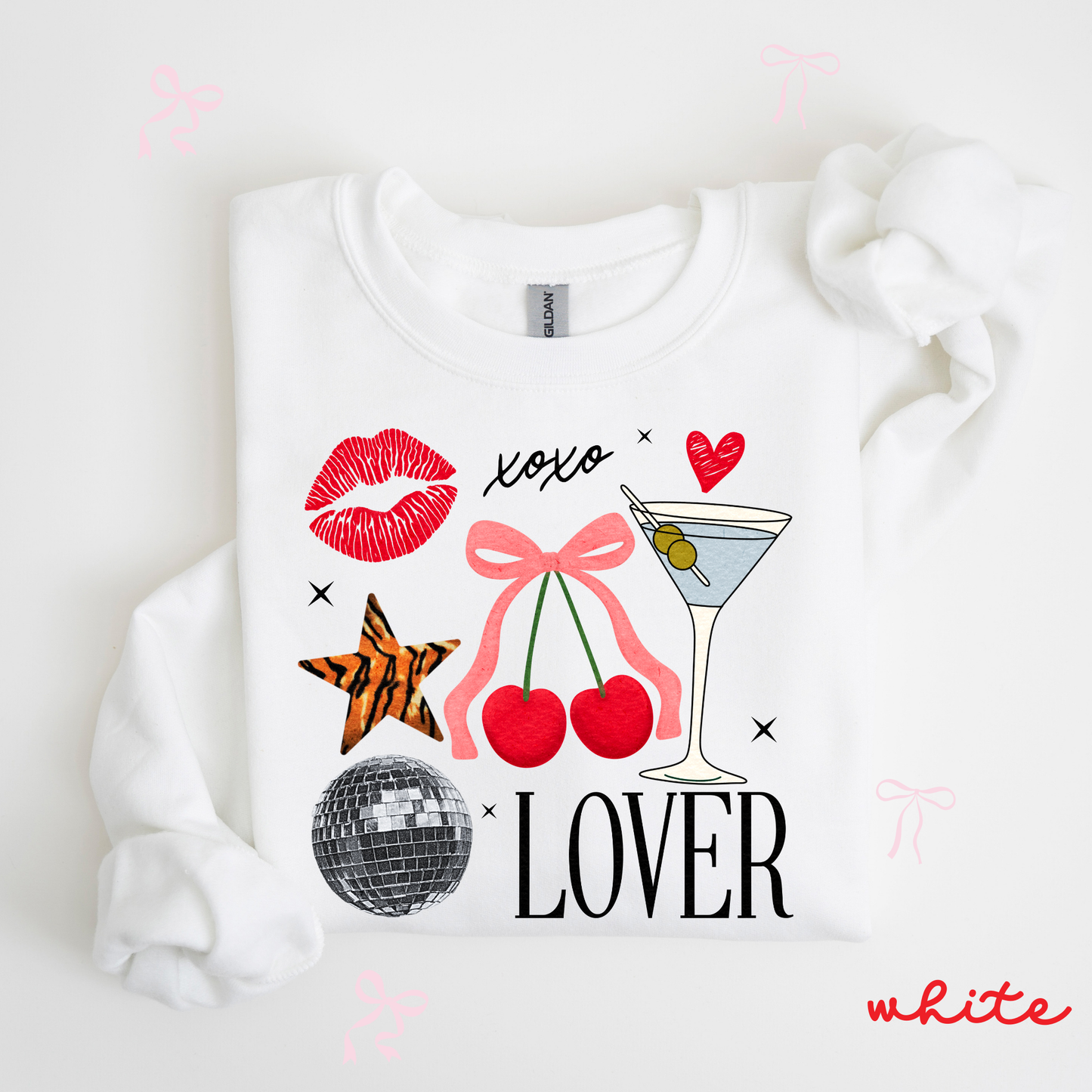 Lover Valentine Sweatshirt | Cute Coquette Valentine Outfit | Women’s Graphic Crewneck