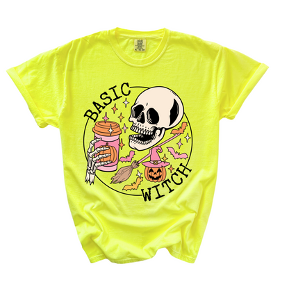 Basic Witch Women’s T-Shirt – Skeleton Pumpkin Spice Halloween Tee