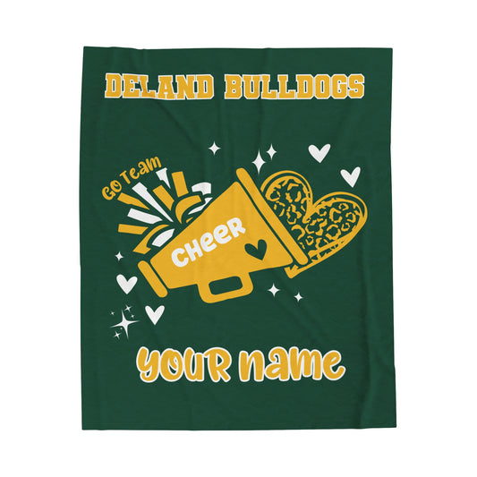 Personalized DeLand Bulldogs Cheer Blanket - Custom Name