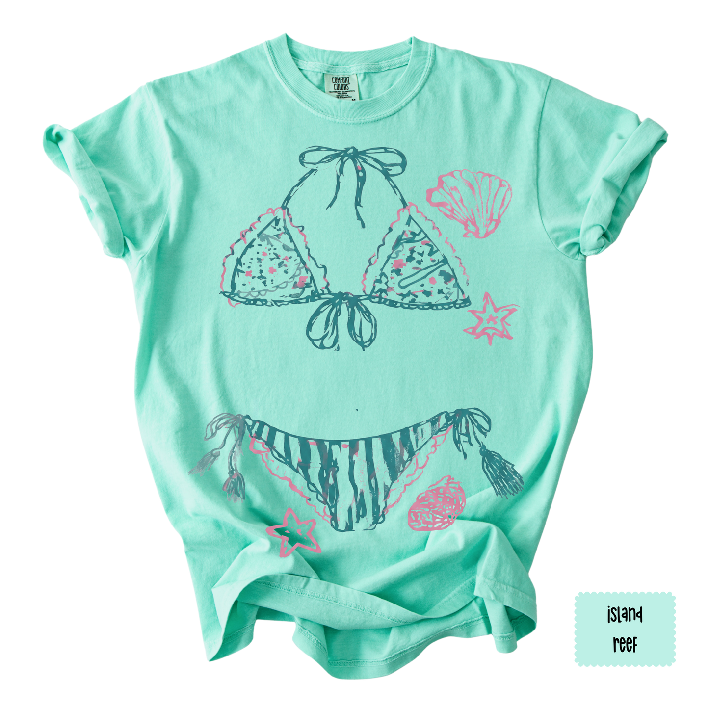 Coastal Bikini Graphic Tee | Beach Vacation Shirt for Women | Summer Graphic T-Shirt