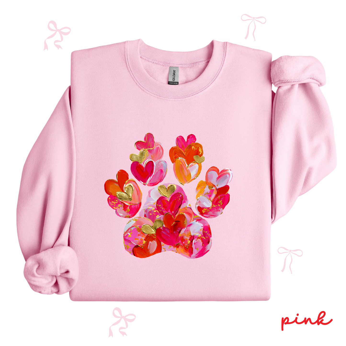 Personalized Valentine Dog Paw Sweatshirt | Custom Pet Name Sleeve | Cute Valentine Outfit for Women