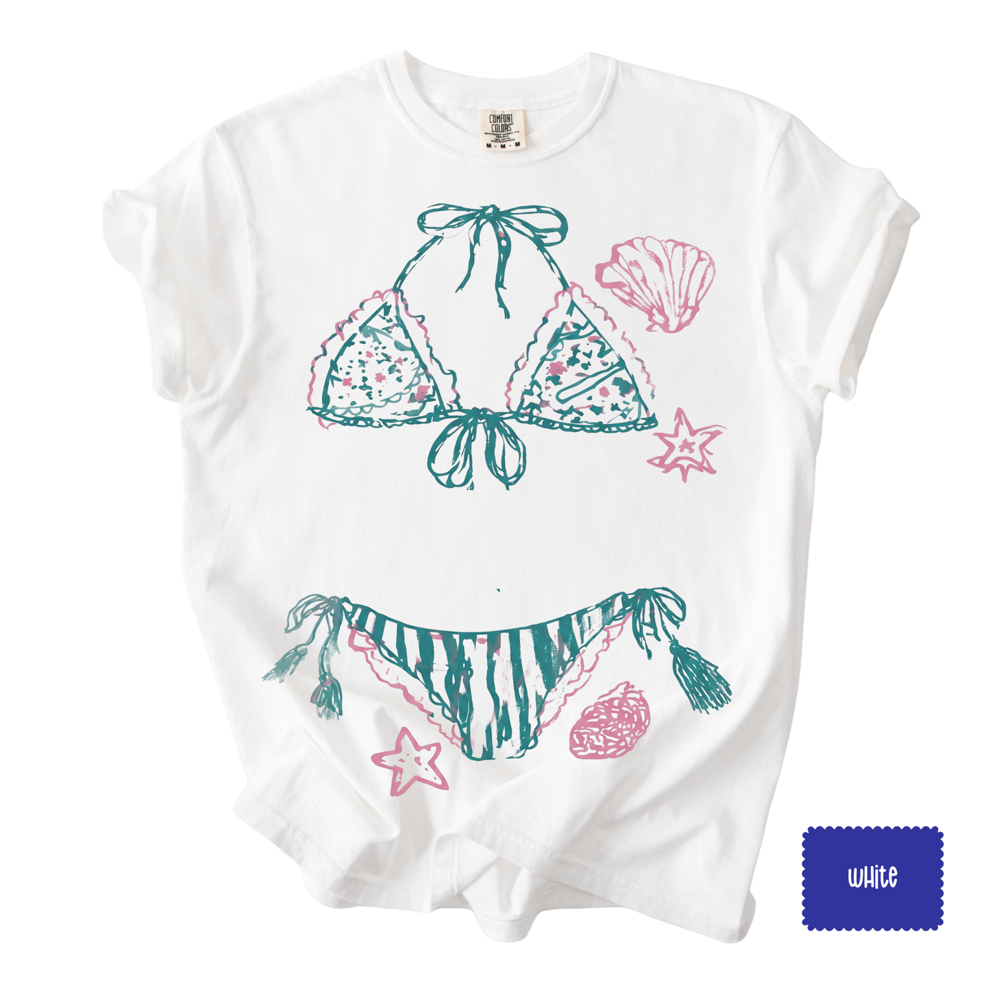 Coastal Bikini Graphic Tee | Beach Vacation Shirt for Women | Summer Graphic T-Shirt