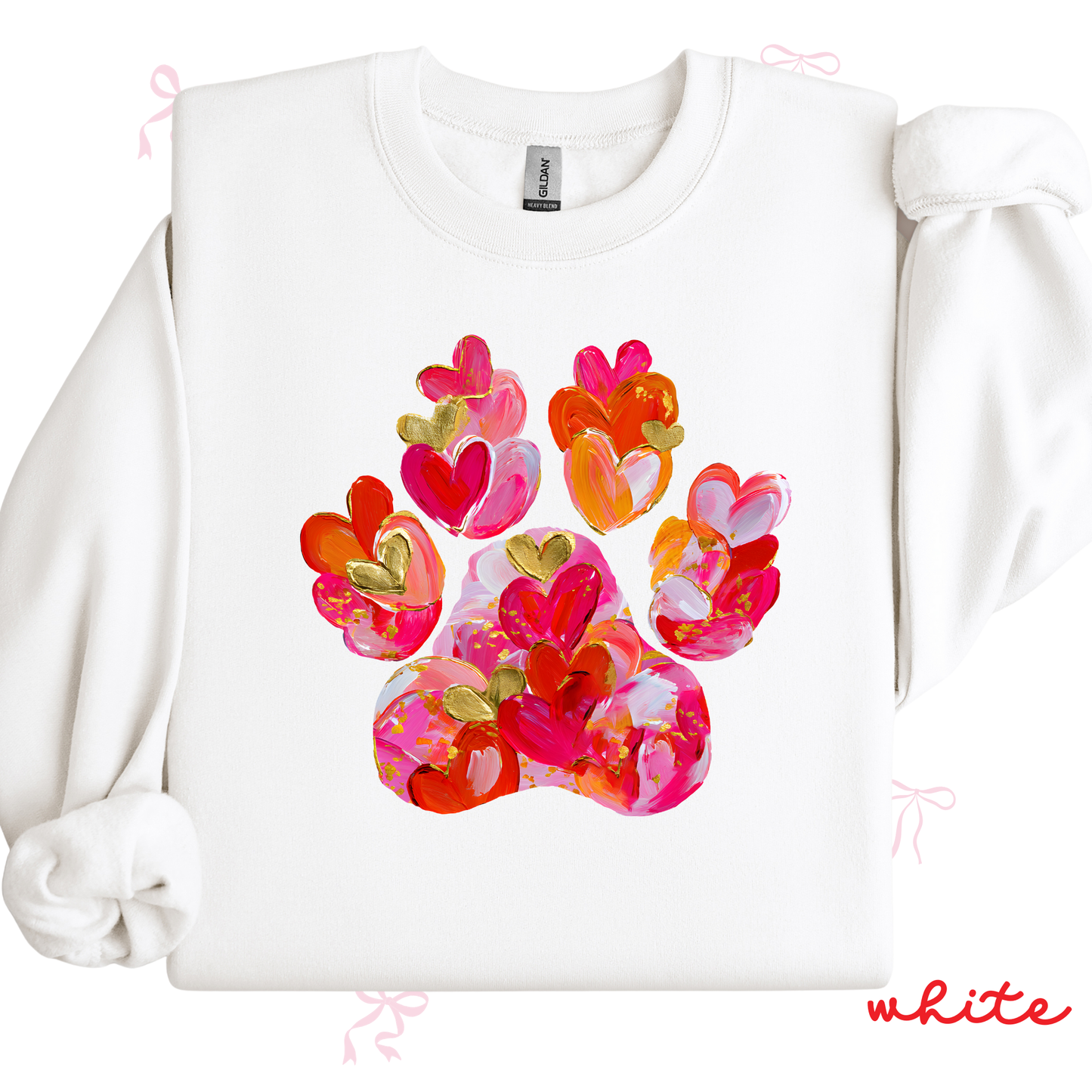 Personalized Valentine Dog Paw Sweatshirt | Custom Pet Name Sleeve | Cute Valentine Outfit for Women