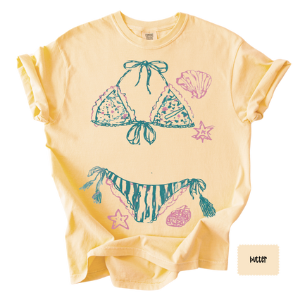 Coastal Bikini Graphic Tee | Beach Vacation Shirt for Women | Summer Graphic T-Shirt