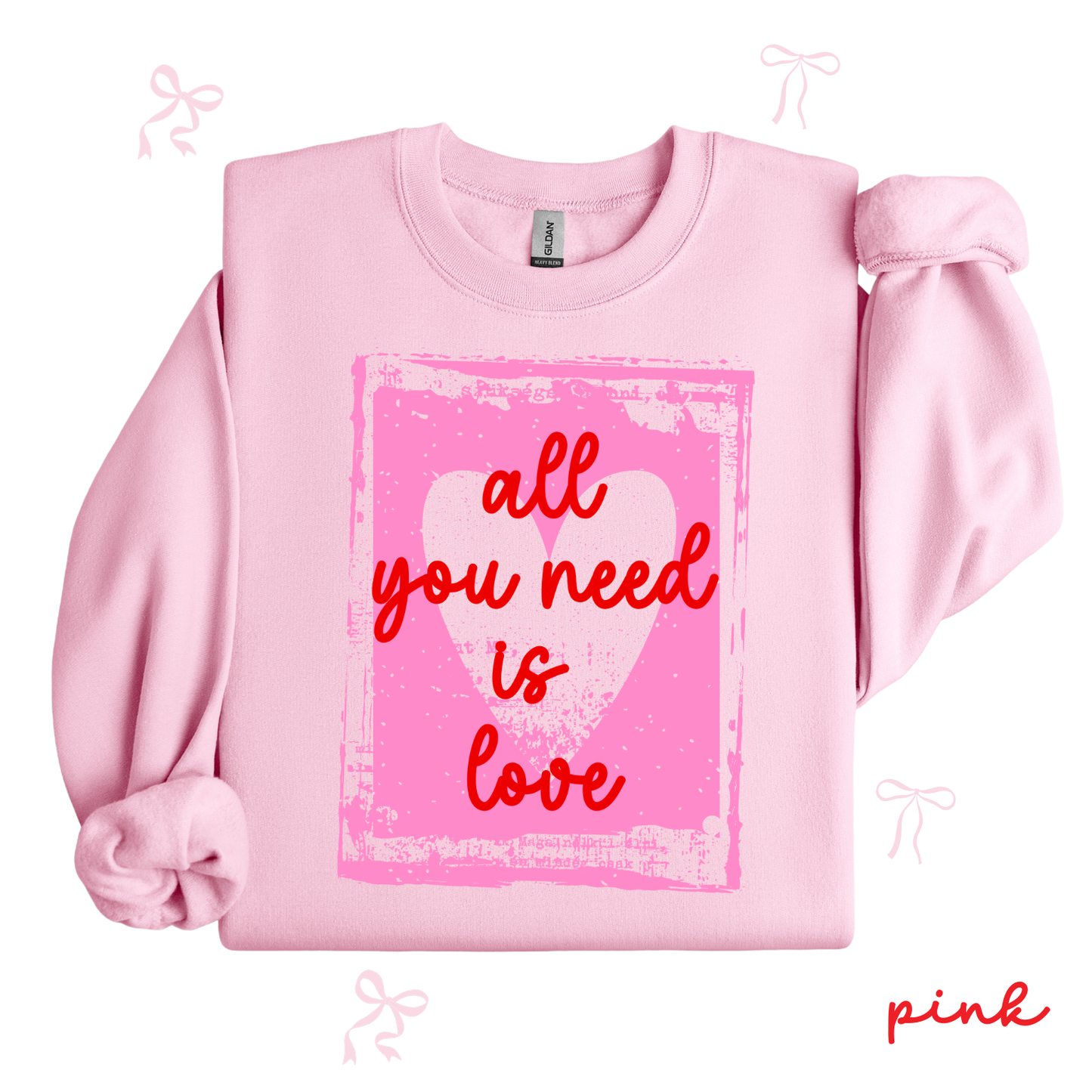 All You Need Is Love Sweatshirt | Valentine Graphic Crewneck | Cozy Love Aesthetic Sweatshirt