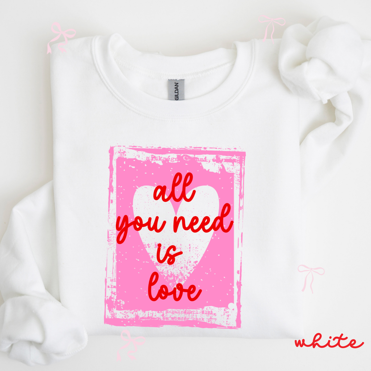 All You Need Is Love Sweatshirt | Valentine Graphic Crewneck | Cozy Love Aesthetic Sweatshirt