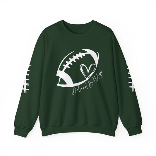 DeLand Bulldogs Football Heart Sweatshirt Unisex Crewneck Sweatshirt