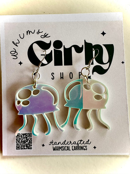 Iridescent Jellyfish Earrings – Ocean Magic Dangles