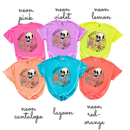 Basic Witch Women’s T-Shirt – Skeleton Pumpkin Spice Halloween Tee
