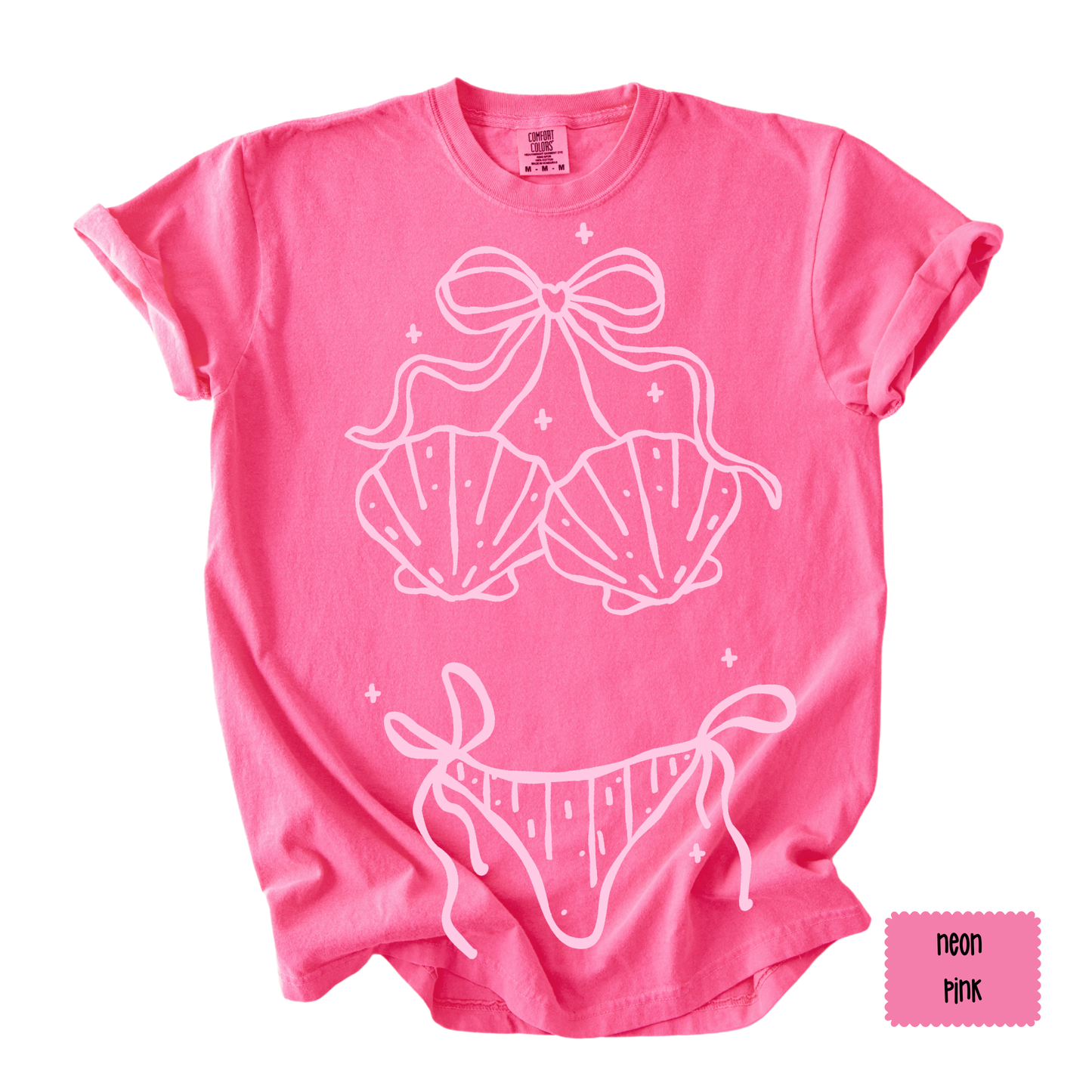 Bikini Line Art Graphic Tee | Summer Beach Shirt for Women | Coastal Vacation T-Shirt