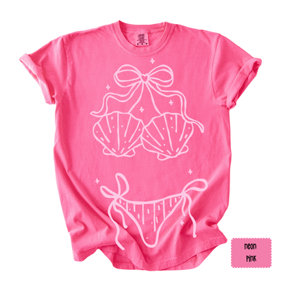 Bikini Line Art Graphic Tee | Summer Beach Shirt for Women | Coastal Vacation T-Shirt