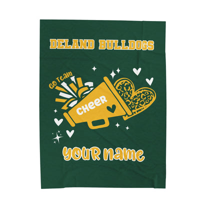 Personalized DeLand Bulldogs Cheer Blanket - Custom Name