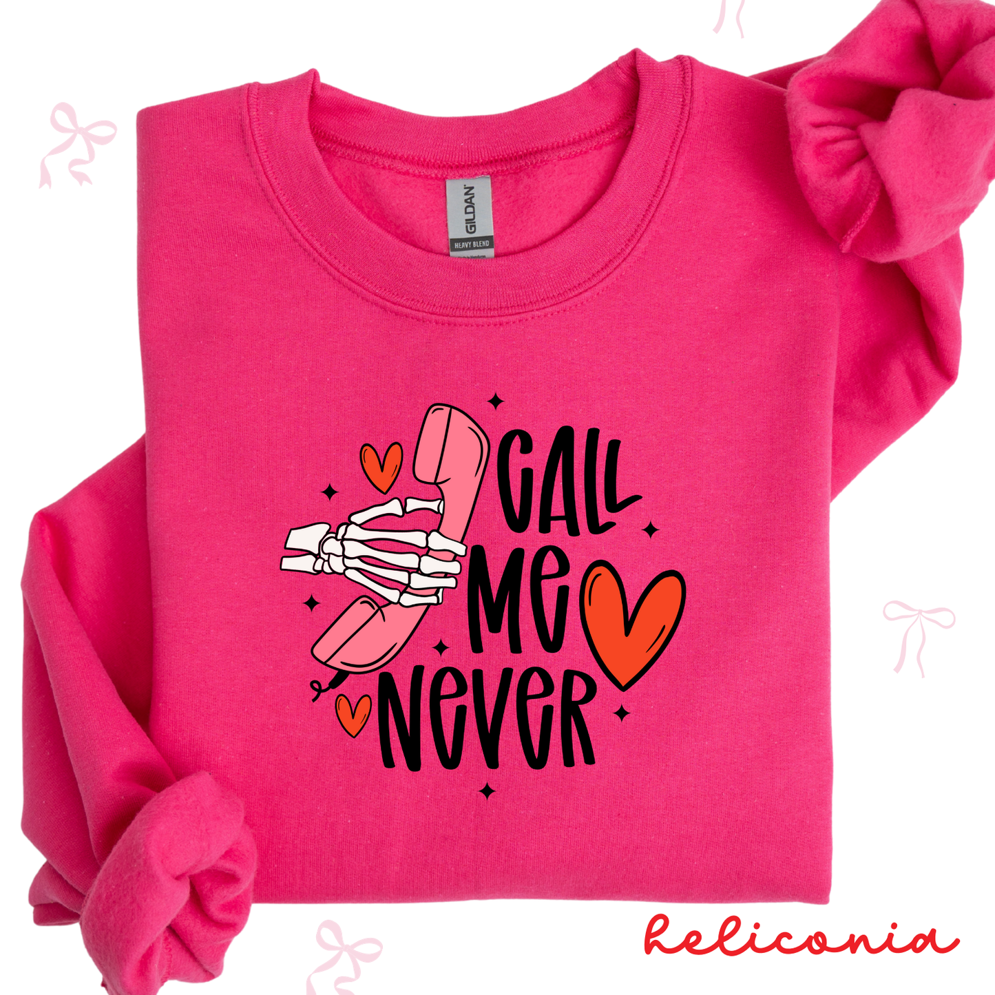 Call Me Never Valentine Sweatshirt | Anti Valentine Graphic Crewneck | Funny Valentine Shirt