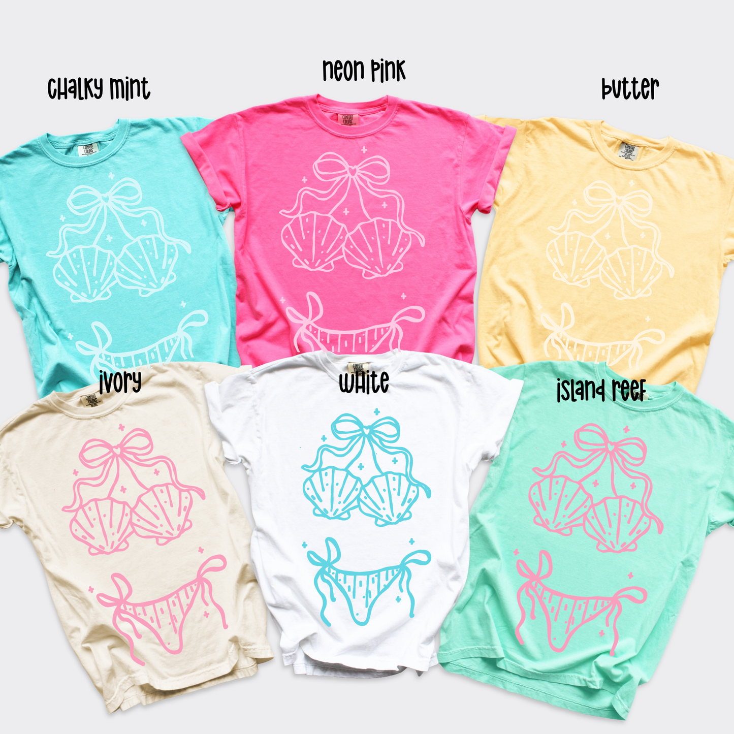 Bikini Line Art Graphic Tee | Summer Beach Shirt for Women | Coastal Vacation T-Shirt