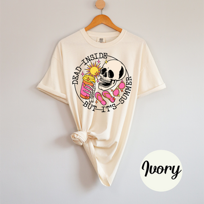 Dead Inside But It’s Summer Tee – Skeleton Sunshine Beach Babe Skeleton Vibes Womens Vacation Shirt