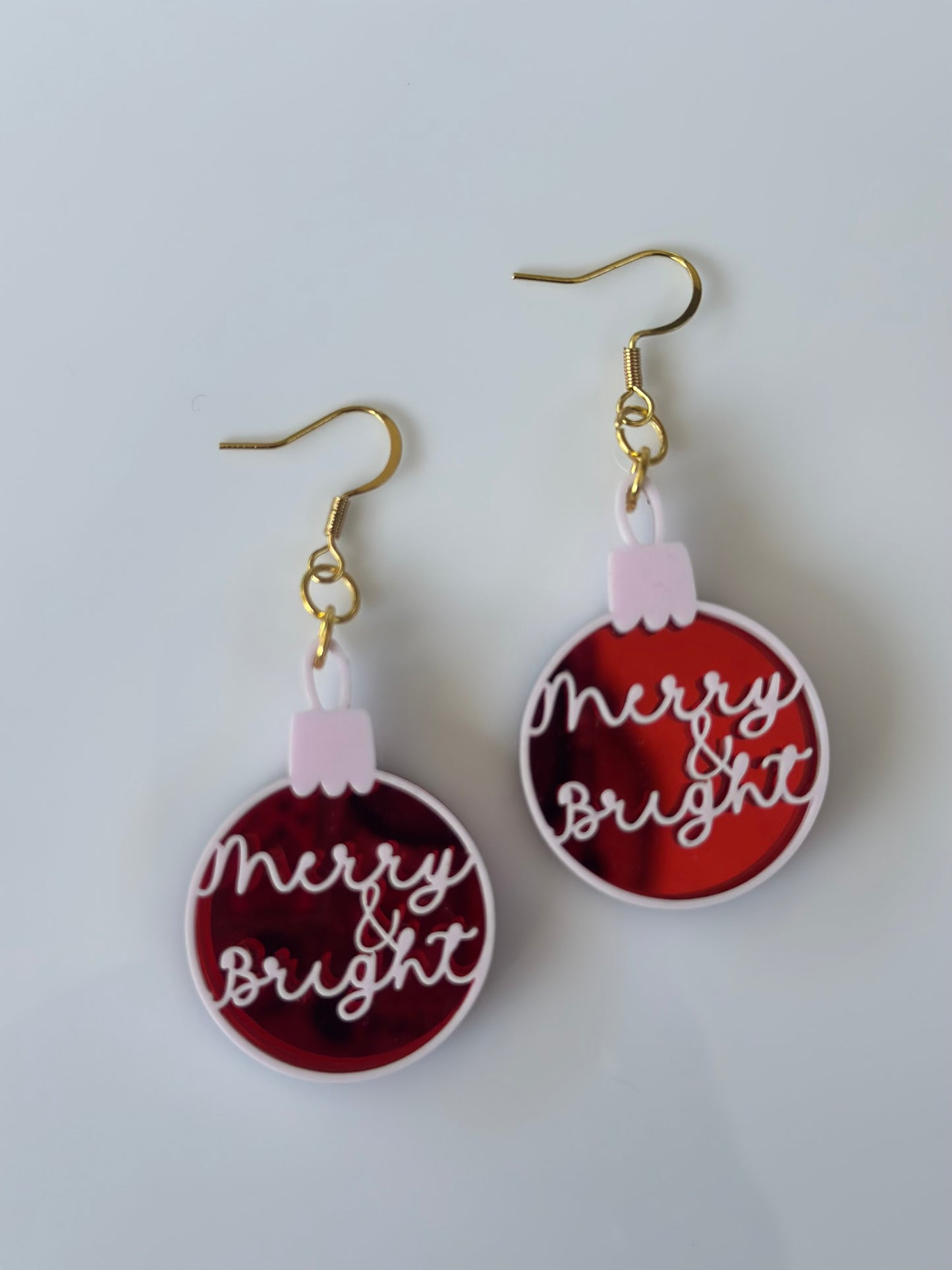 Merry & Bright Ornament Earrings – Christmas Acrylic Dangle Jewelry