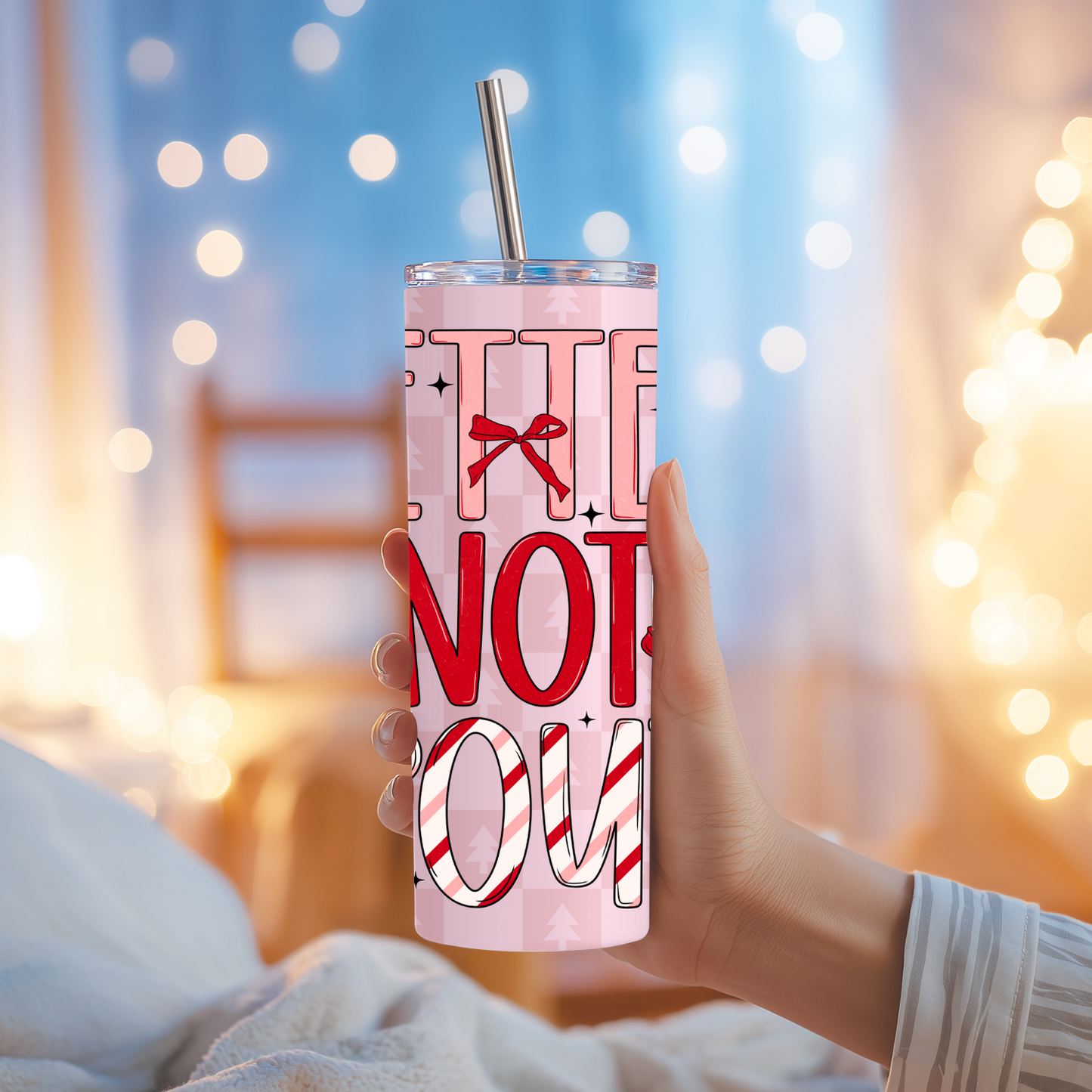 Better Not Pout Tumbler | Cute Sassy Pink Christmas Cup | Stainless Steel Tumbler
