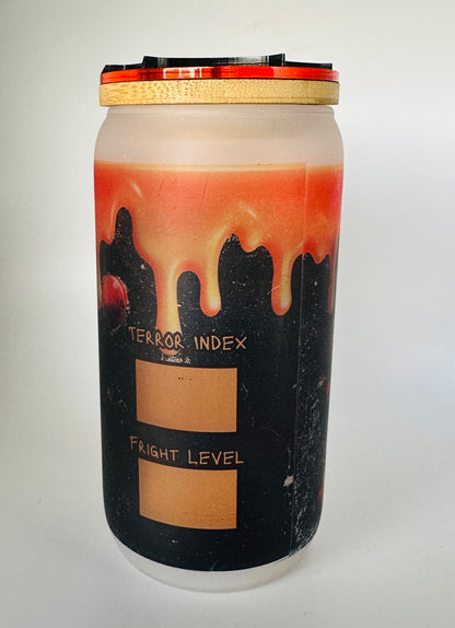 Personalized "Straight Outta Nightmare" Halloween Glass Cup with Spider Topper