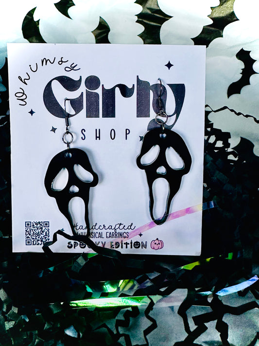 Spooky Ghost Face Horror Earrings