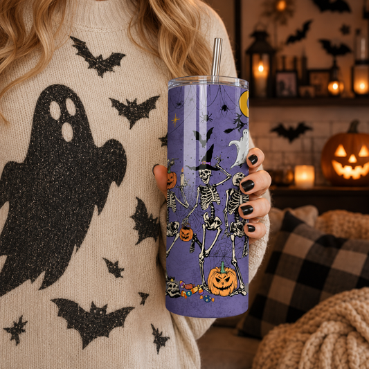 Most Wonderful Time of the Year Skeleton Halloween 20oz Tumbler