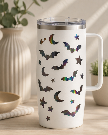 Black Holographic Bat Sticker Pack – Set of 3 Halloween Sticker Sheets