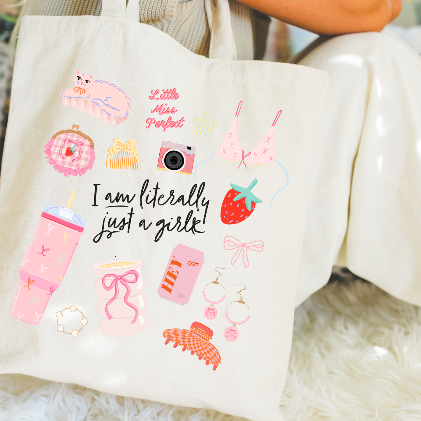 Literally just a girl canvas tote bag everyday style