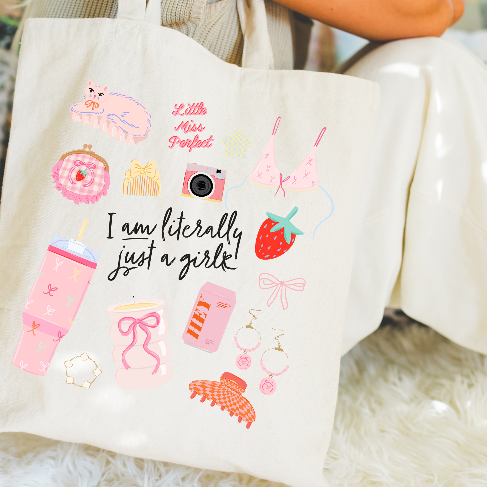 Literally just a girl canvas tote bag everyday style