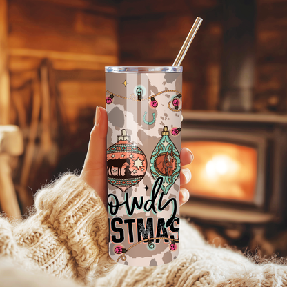 Retro Christmas Tumbler | Vintage Holiday Doodles Aesthetic Cup | Stainless Steel Tumbler