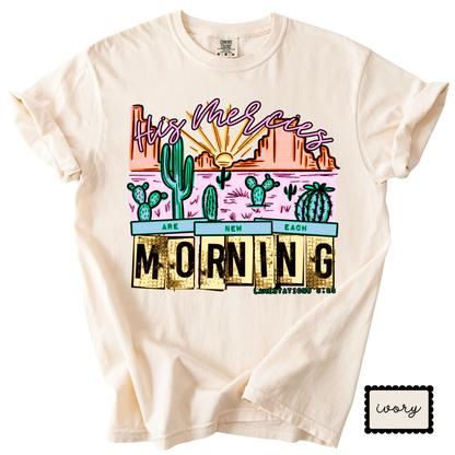 Rise & Shine Morning Tee | Western Sunrise Graphic T-Shirt | Cute Everyday Shirt for Women