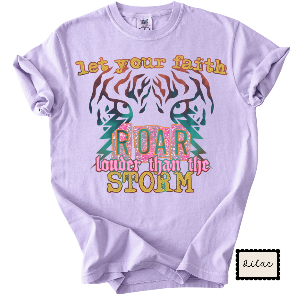 Let Your Faith Roar Tee | Christian Tiger Graphic T-Shirt | Faith Statement Shirt for Women