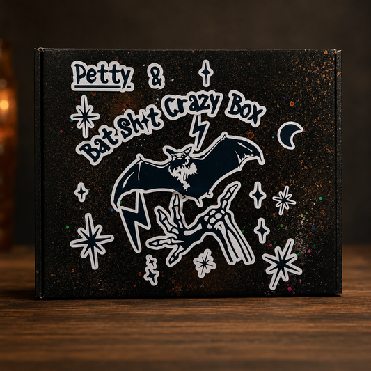Petty Bat Box | Comfort Colors Tee + Tumbler + Bat Earrings + Stickers | Spooky Halloween Gift | Whimsy Girly Shop Halloween Womens OOTD