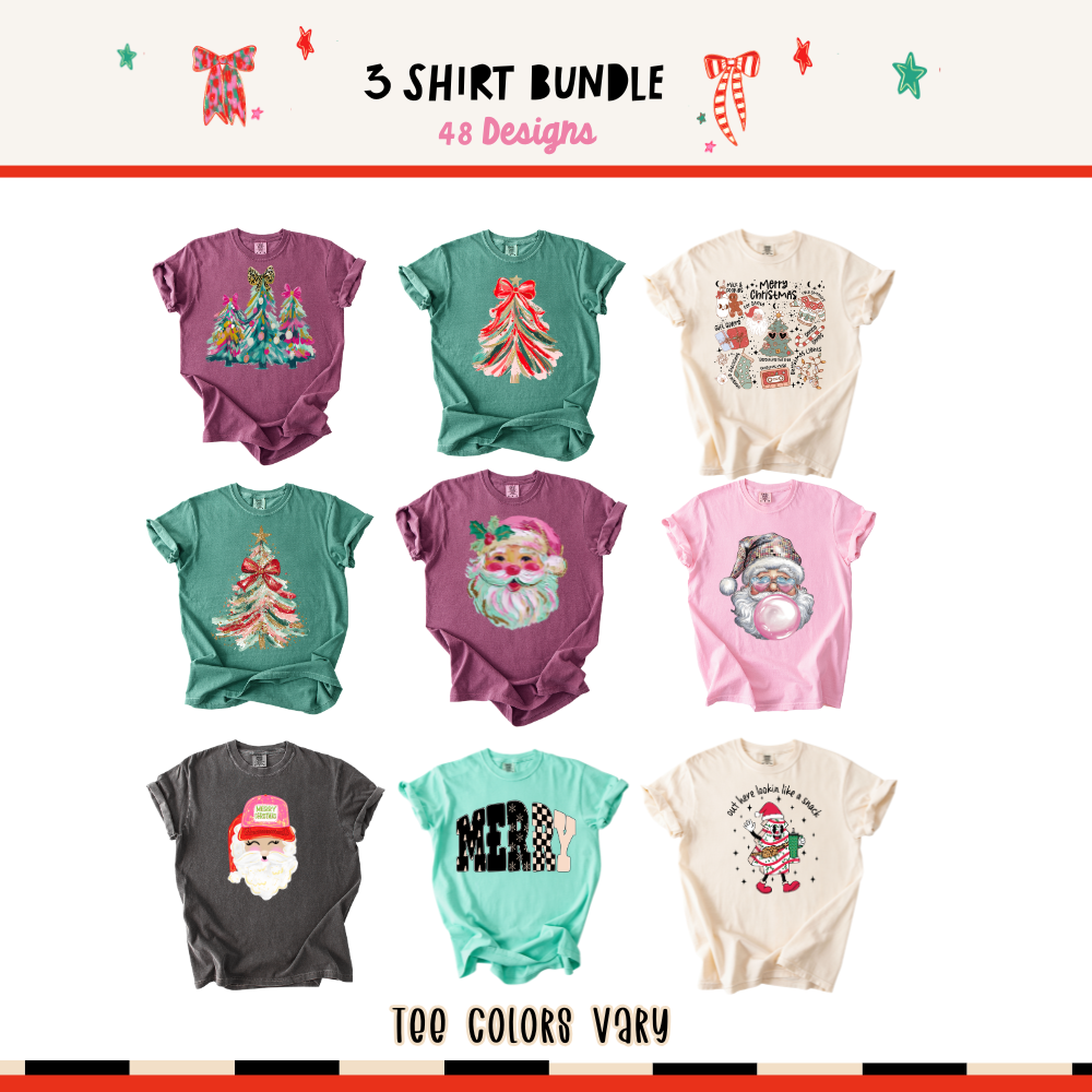 3-Shirt Comfort Colors Mystery Bundle | Surprise T-Shirt Pack for Women