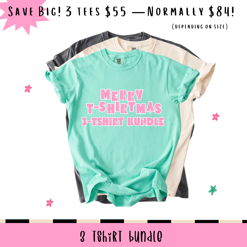 3-Shirt Comfort Colors Mystery Bundle | Surprise T-Shirt Pack for Women