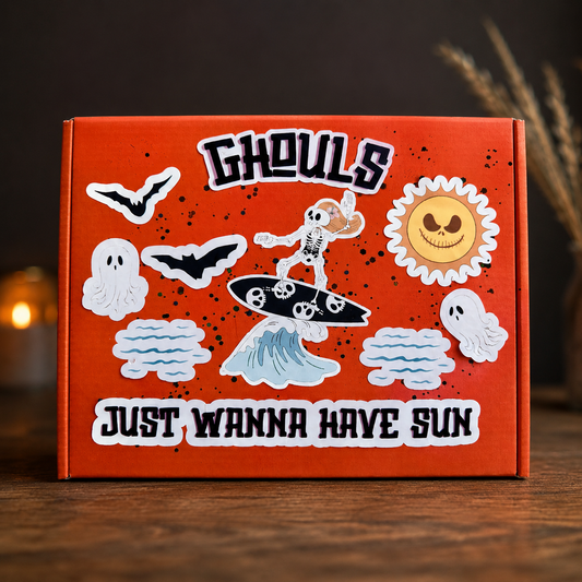 Ghouls Just Wanna Have Sun – Summerween Gift Box | Halloween Shirt, Tumbler, Earrings + Stickers