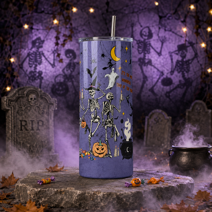 Most Wonderful Time of the Year Skeleton Halloween 20oz Tumbler