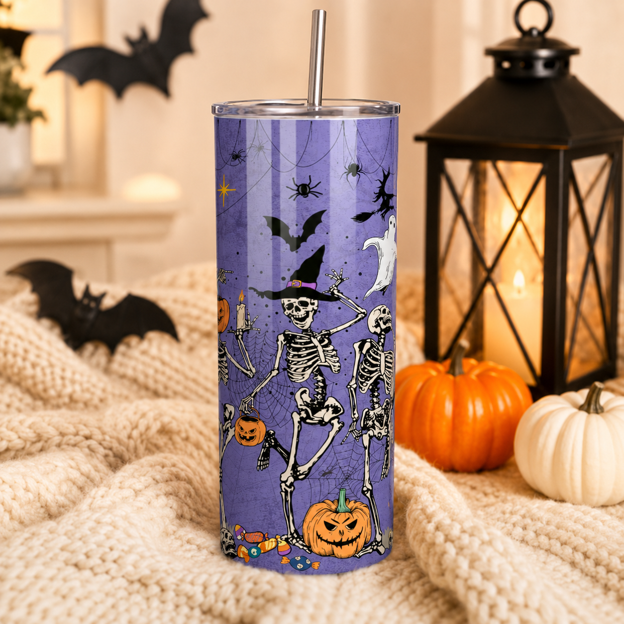 Most Wonderful Time of the Year Skeleton Halloween 20oz Tumbler