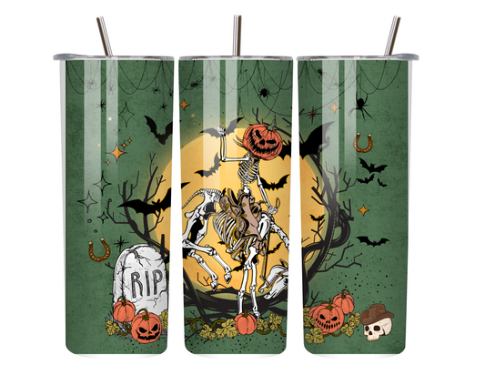 Haunted in the Wild West – 20oz Cowboy Skeleton Halloween Tumbler