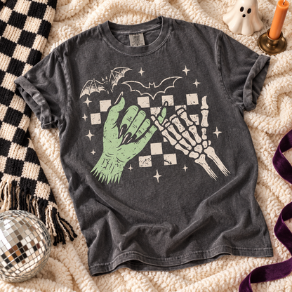 Skeleton Monster Hands Halloween Graphic T-Shirt