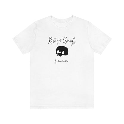 Womens Resting Spooky Face Tshirt, Back and Front Design Halloween Shirt, Fall Tee, Spooky season T-Shirt, Spooky vibes, Halloween gift