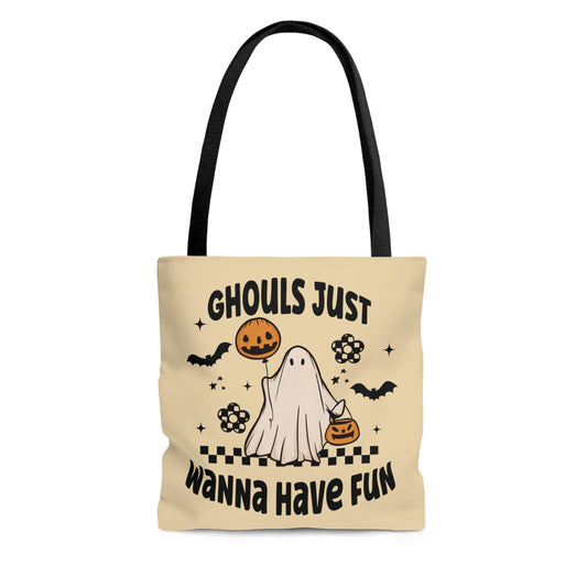 Ghouls Just Wanna Have Fun Canvas Tote Bag | Halloween Trick-or-Treat Bag