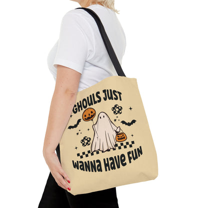 Ghouls Just Wanna Have Fun Canvas Tote Bag | Halloween Trick-or-Treat Bag